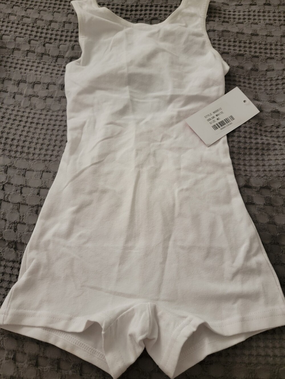 Girls White Sleeveless, One Piece, Knit Body Suit , New Size Medium